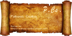 Pakoss Csaba névjegykártya